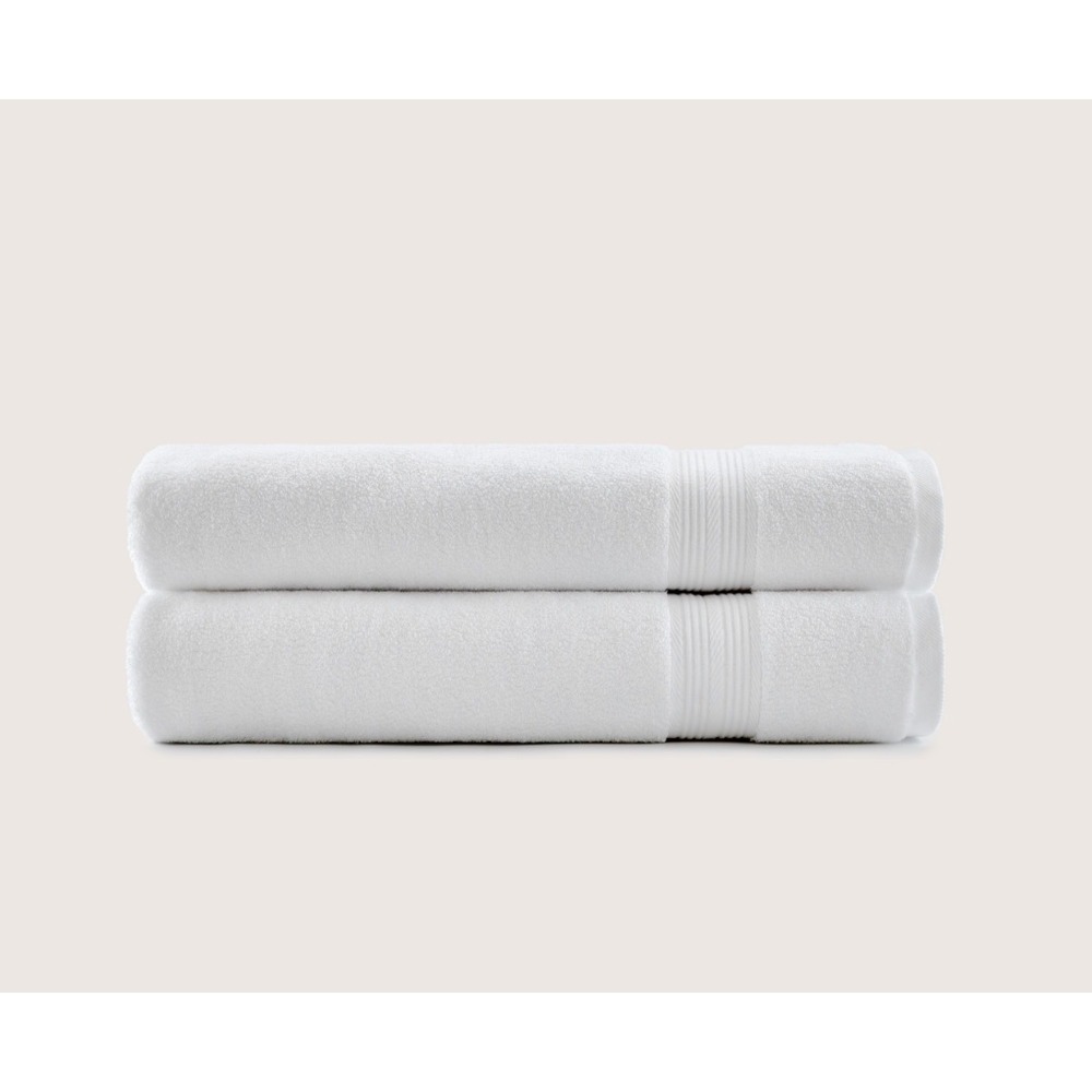 2 Pack Premium 100% Cotton Bath Towels White 600 GSM Ultrasoft 55x28in Set